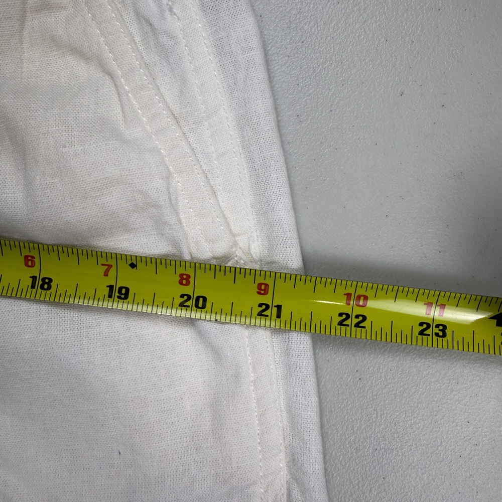 J.Crew Linen Tie Drawstring Waist Embroidered   Pink Floral Hem Shorts M 🌸 - Picture 12 of 12